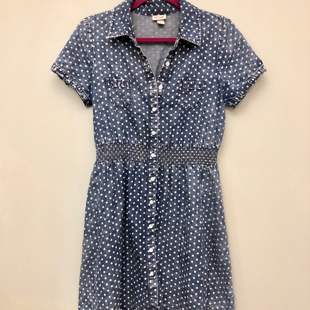 Polka Dot Denim Dress